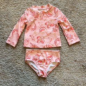 Two Piece Swimsuit - Rash Guard Top